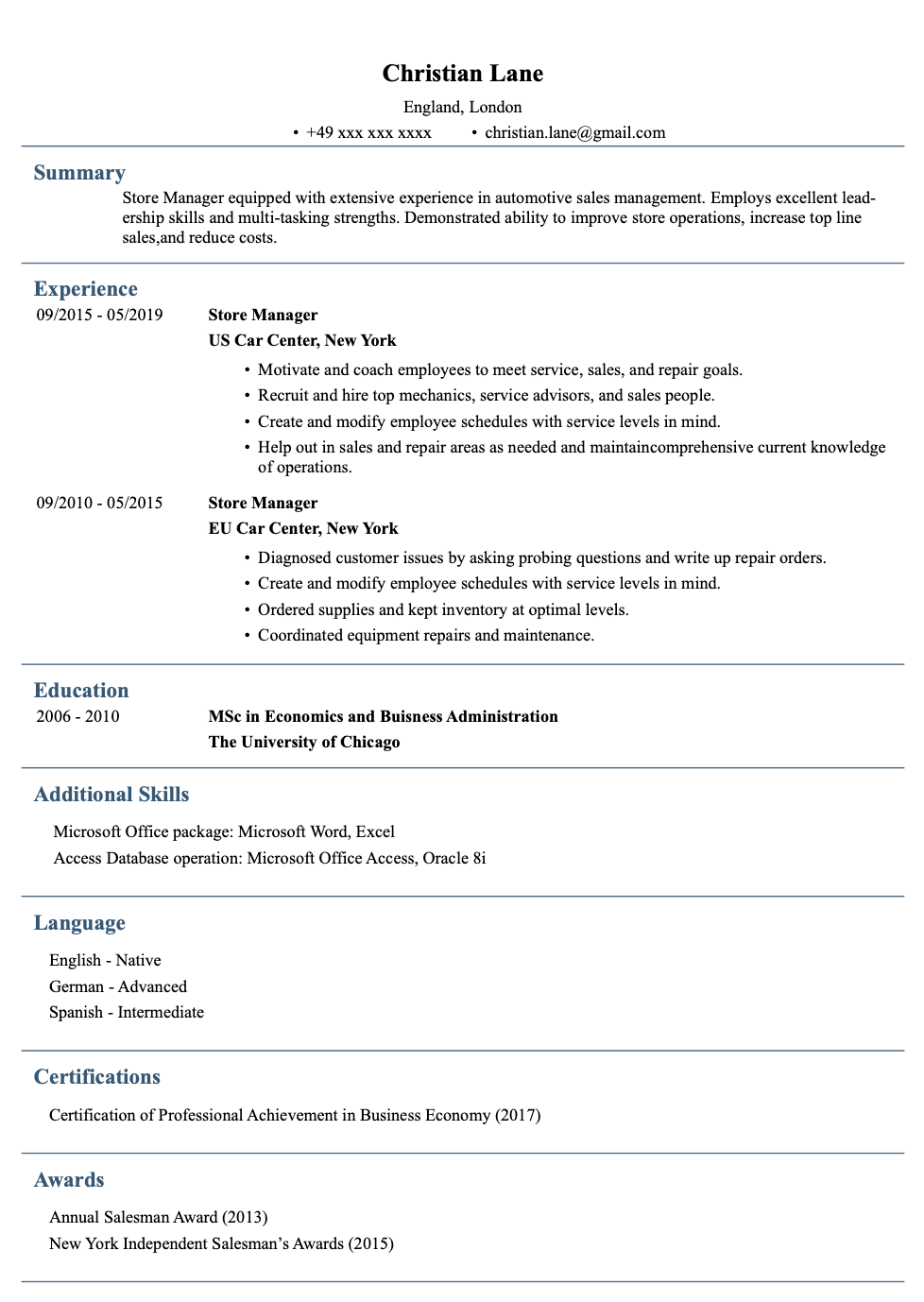 Resume template image